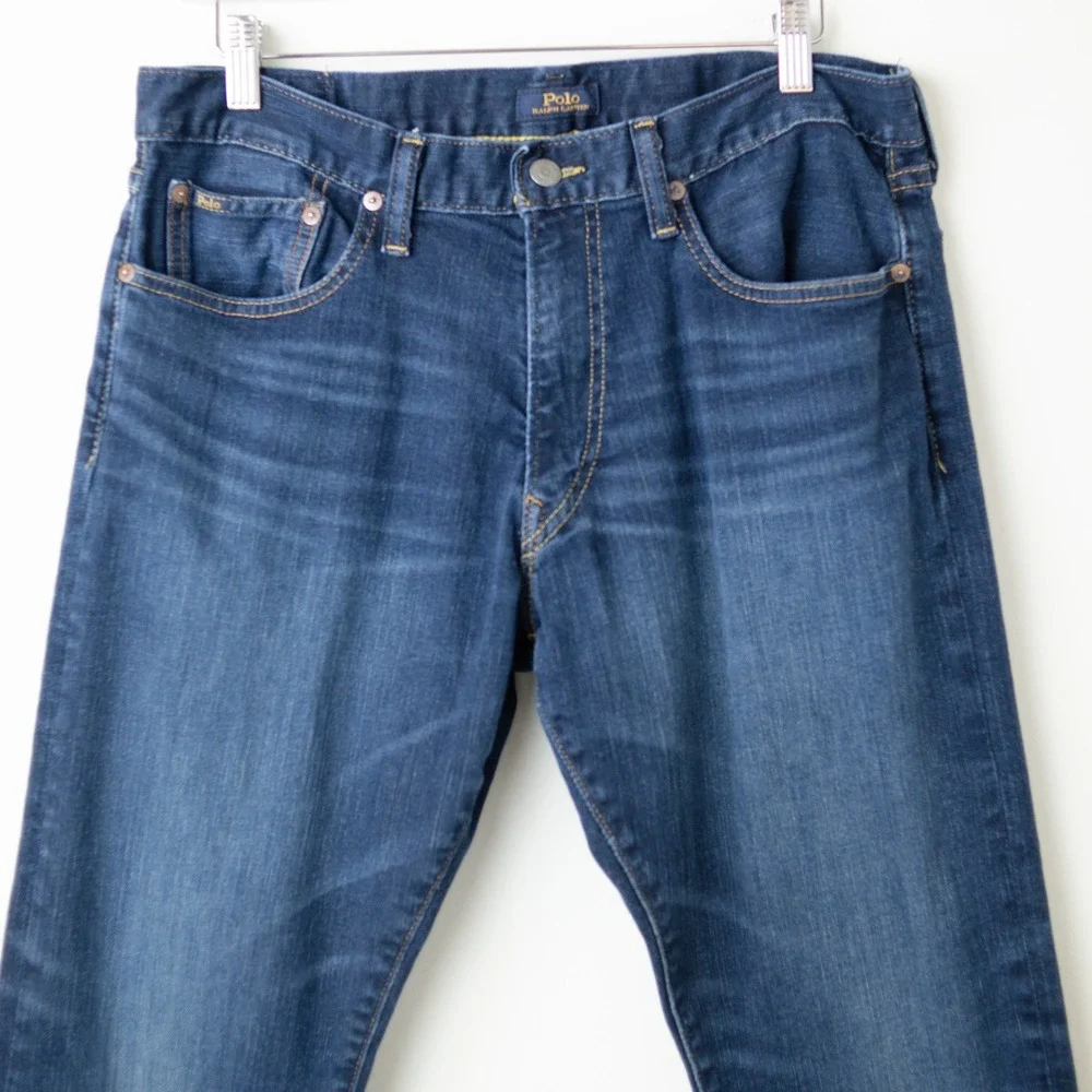 Polo Ralph Lauren Varick Slim Straight Mens 33x30 Blue Denim 5 Pocket